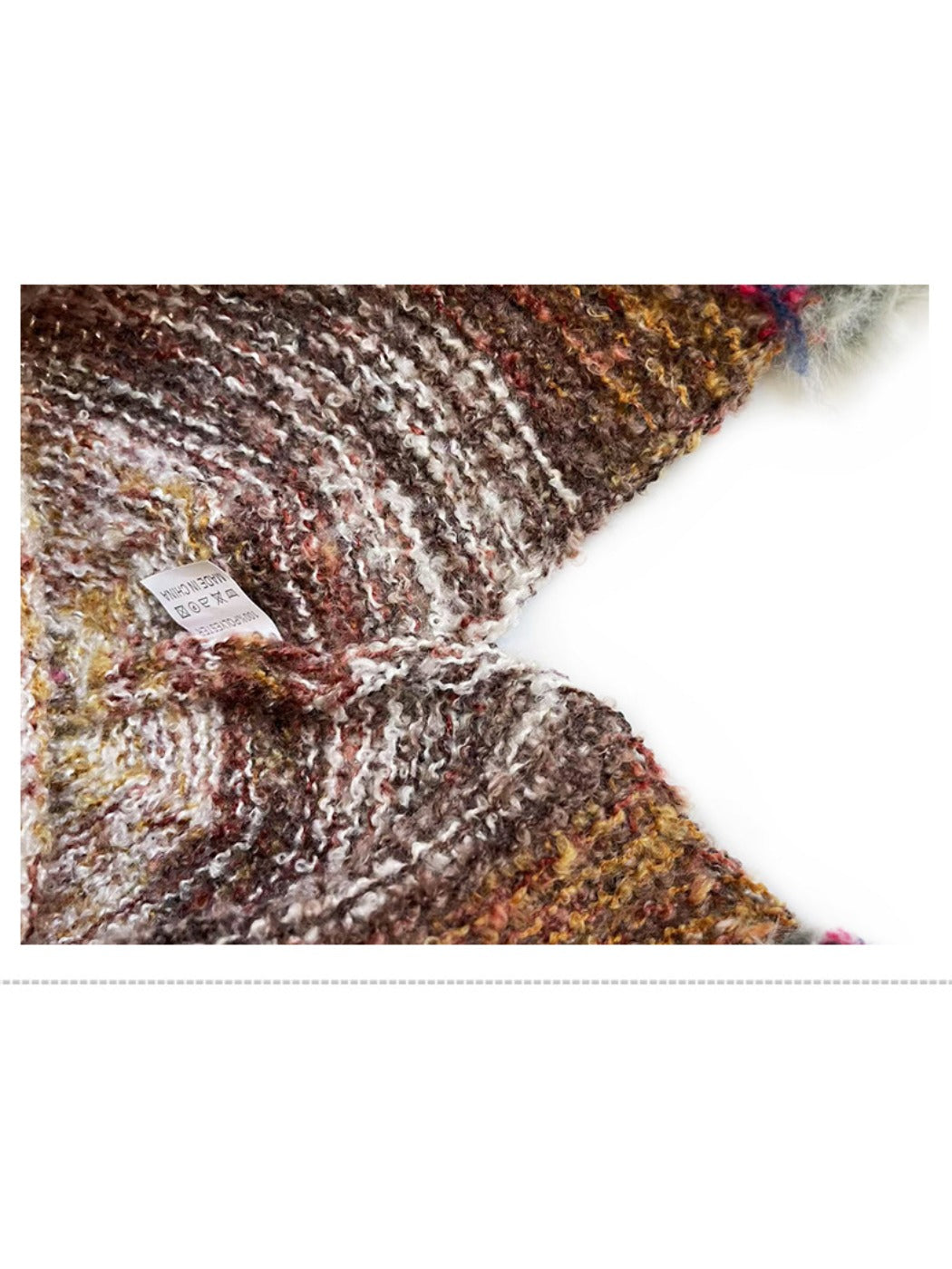 Haila - Rainbow Stripe Knitted Beanie with Earflaps for Women