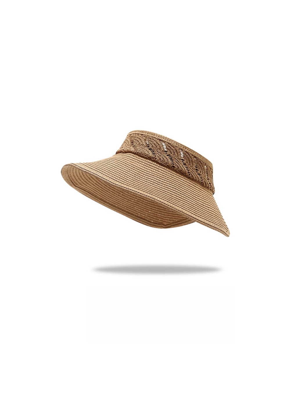 Haila - Wide Brim Hollow Crochet Visor Hat