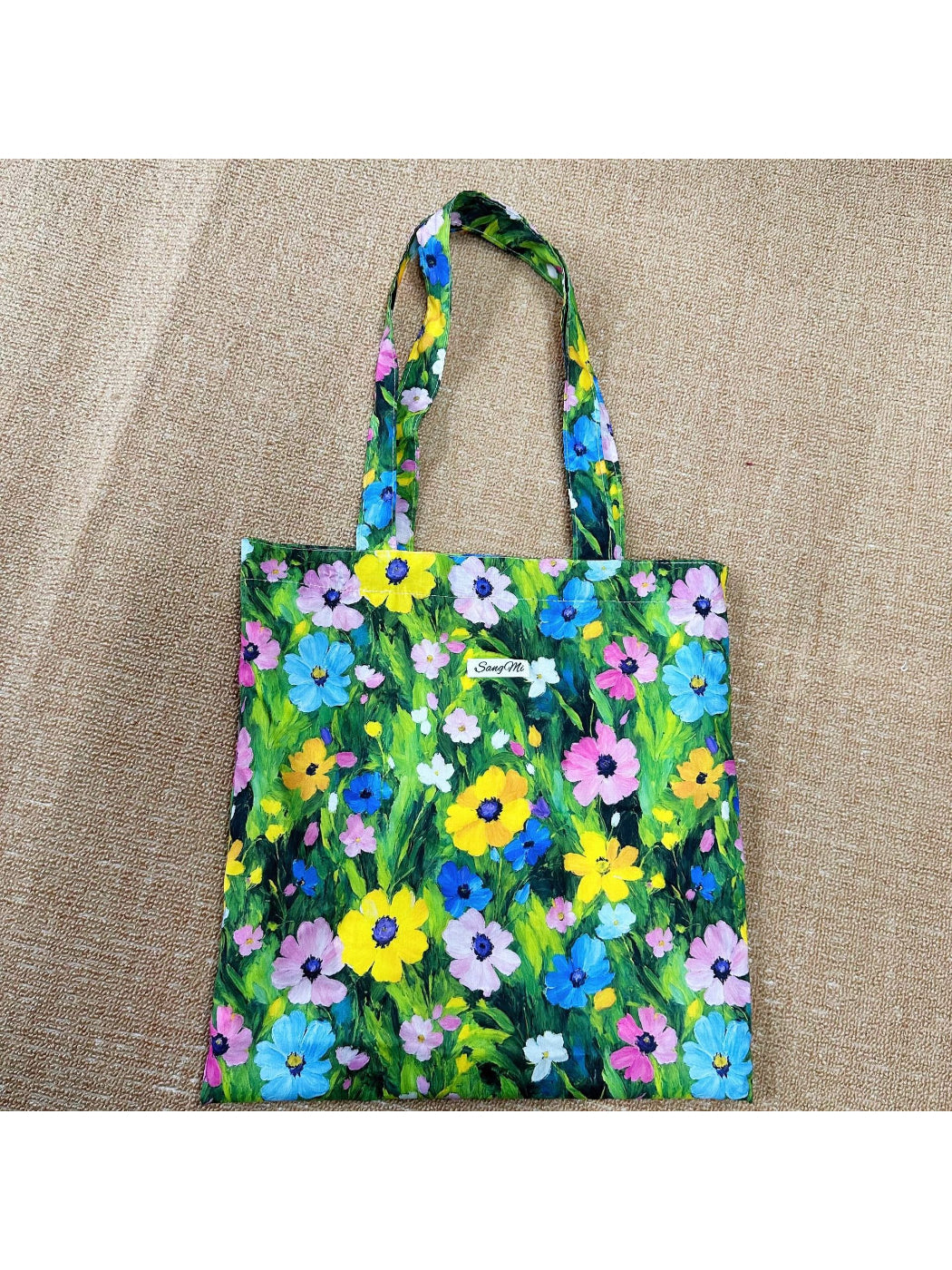 Cosbai - Colorful Floral Art Print Everyday Tote Bag
