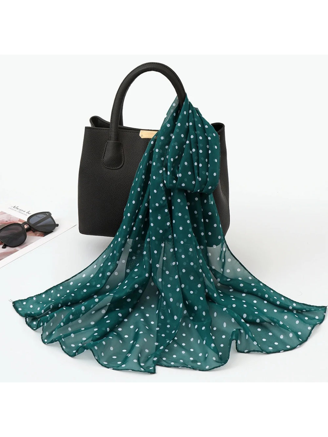 Scarvii - Mini Polka Dot Lightweight Long Scarf