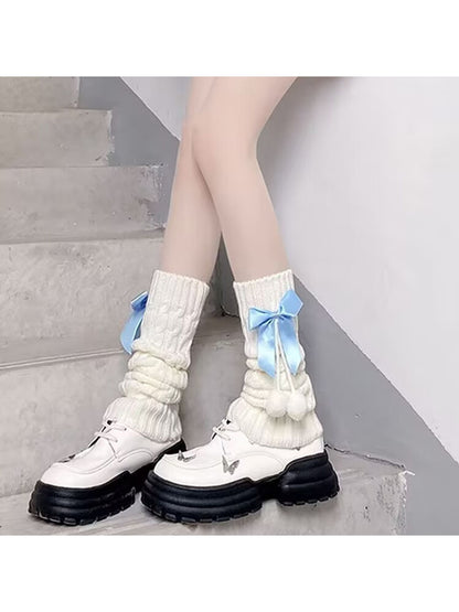 Cozyra - Bow Accent Knit Leg Warmers