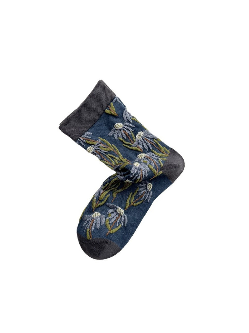 Rufia - 3D Daisy Vintage Floral Crew Socks