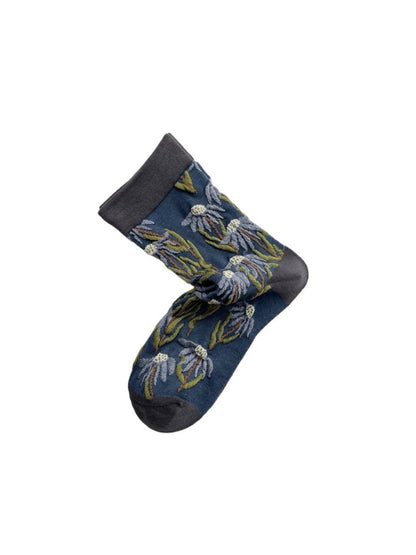 Rufia - 3D Daisy Vintage Floral Crew Socks
