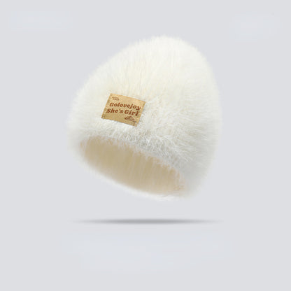 Haila Furry Women's Fashion Beanie hat shape