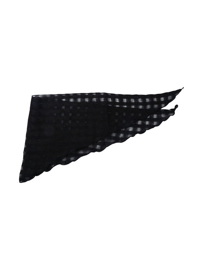 Scarvii - Scalloped Edge Check Triangle Bandana