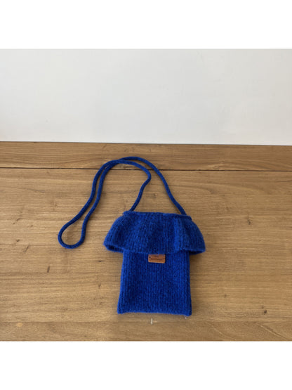 Cosbai - Ruffle Top Knit Crossbody Bag