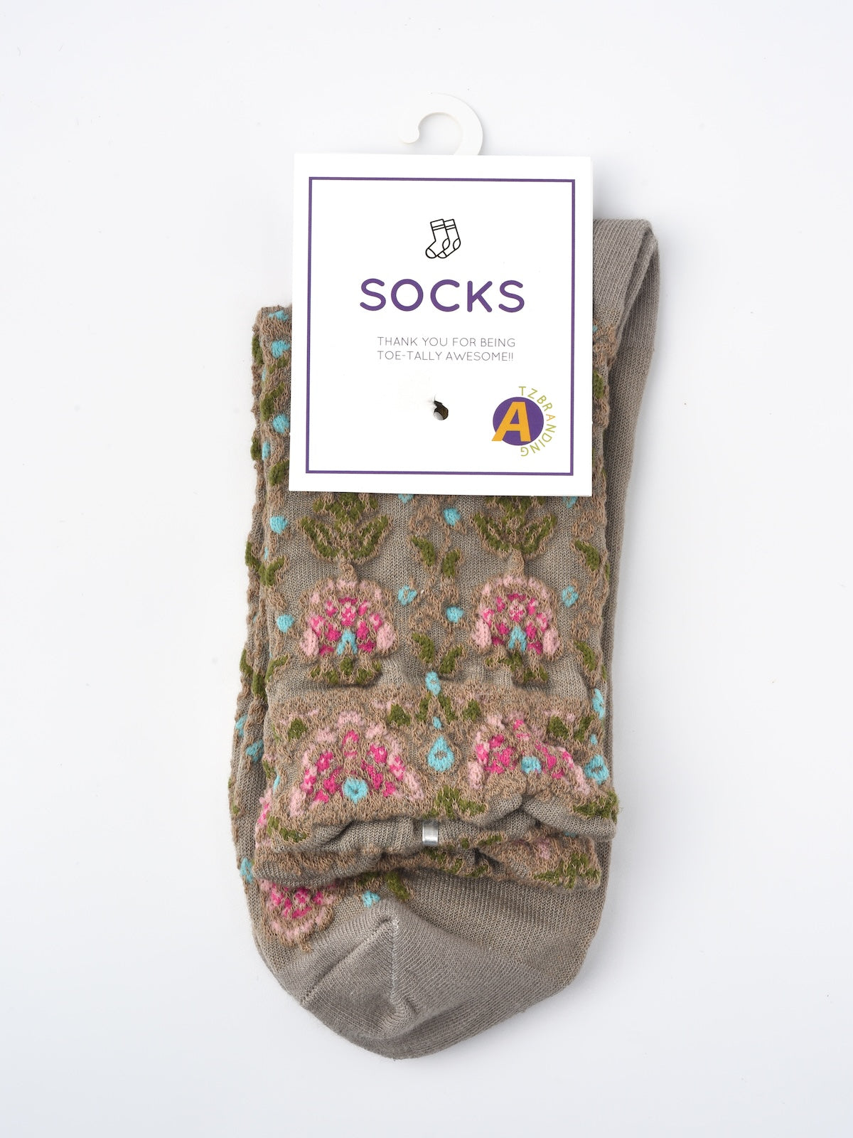Rufia Embossed Vintage Floral Mid-Calf Socks sock shape