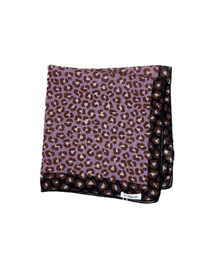 Scarvii leopard print square scarf displayed flat showing full square shape