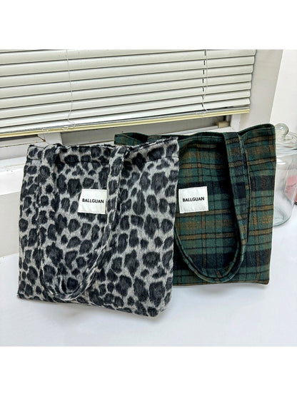 Cosbai – Plaid Crossbody Tote Bag