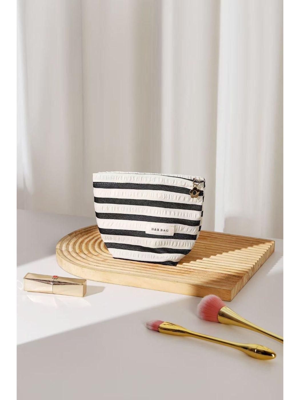 Cosbai - Classic Stripe Cosmetic Bag