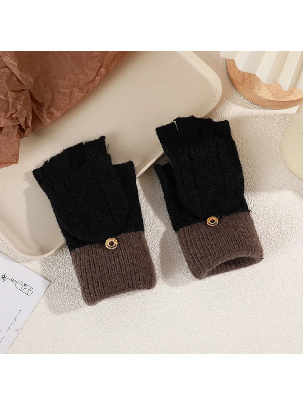 Gloving - Cable Knit Fold-Over Fingerless Gloves