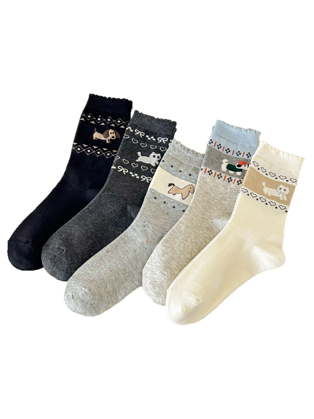 Rufia – Retro Fair Isle Cartoon Socks