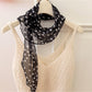 Scarvii - Elegant Sheer Polka Dot Skinny Scarf