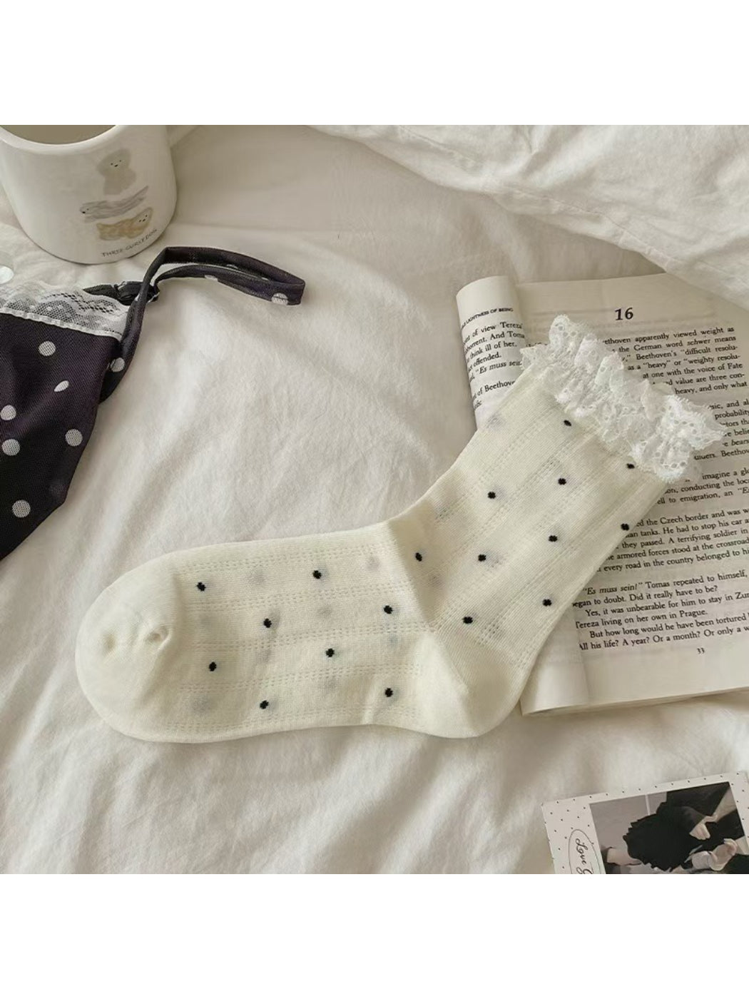 Rufia - Lace Edge Dot Crew Socks product image 4
