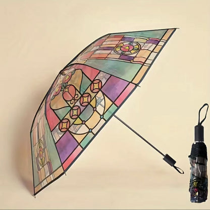 Rano - Stained Glass Pattern Transparent Umbrella
