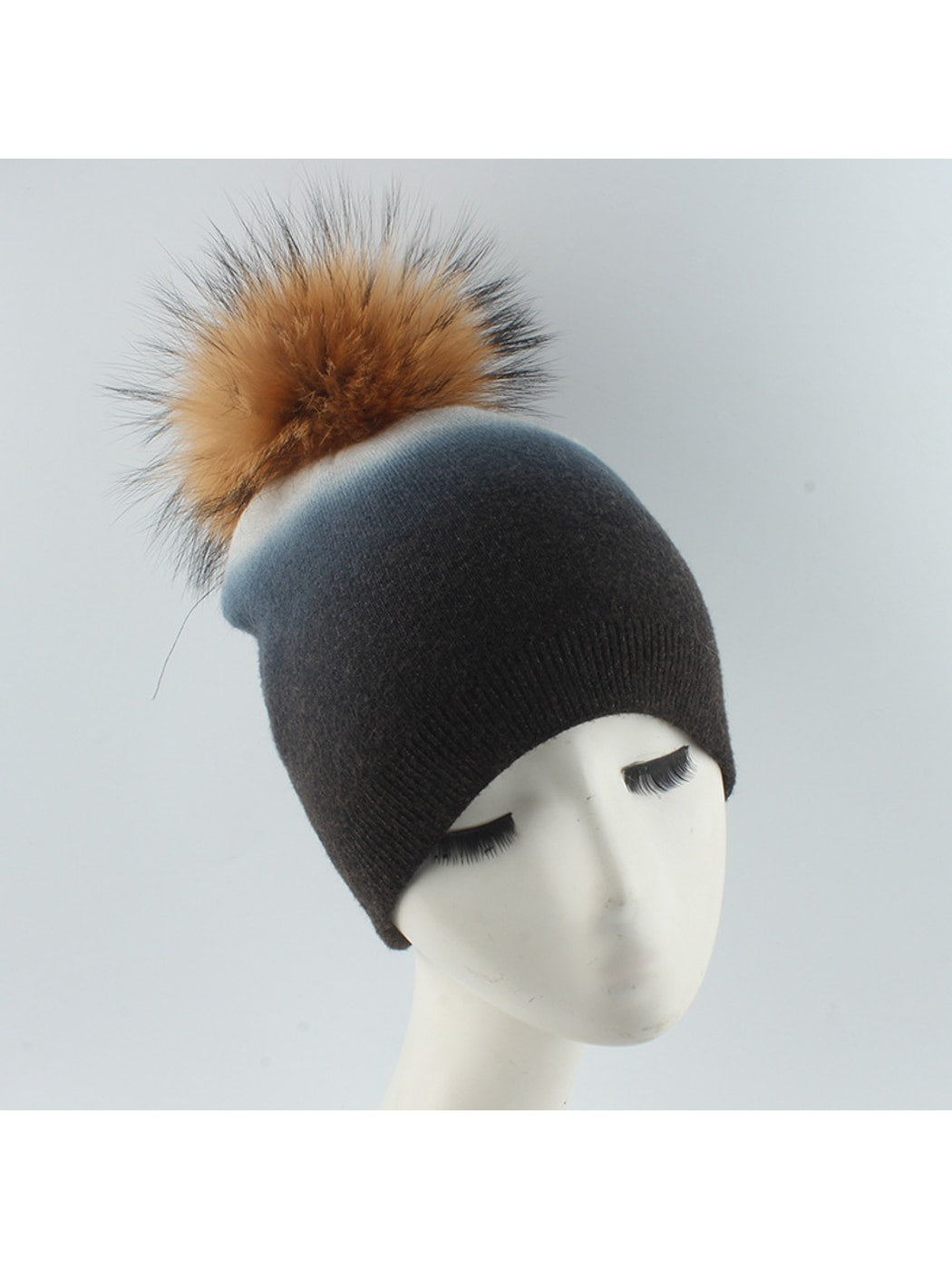 Haila - Winter Round Top Brimless Knit Beanie