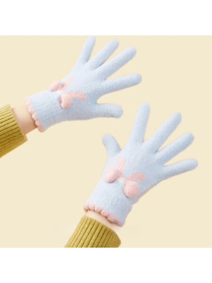 Gloving – Color-Block Gloves with Pompom