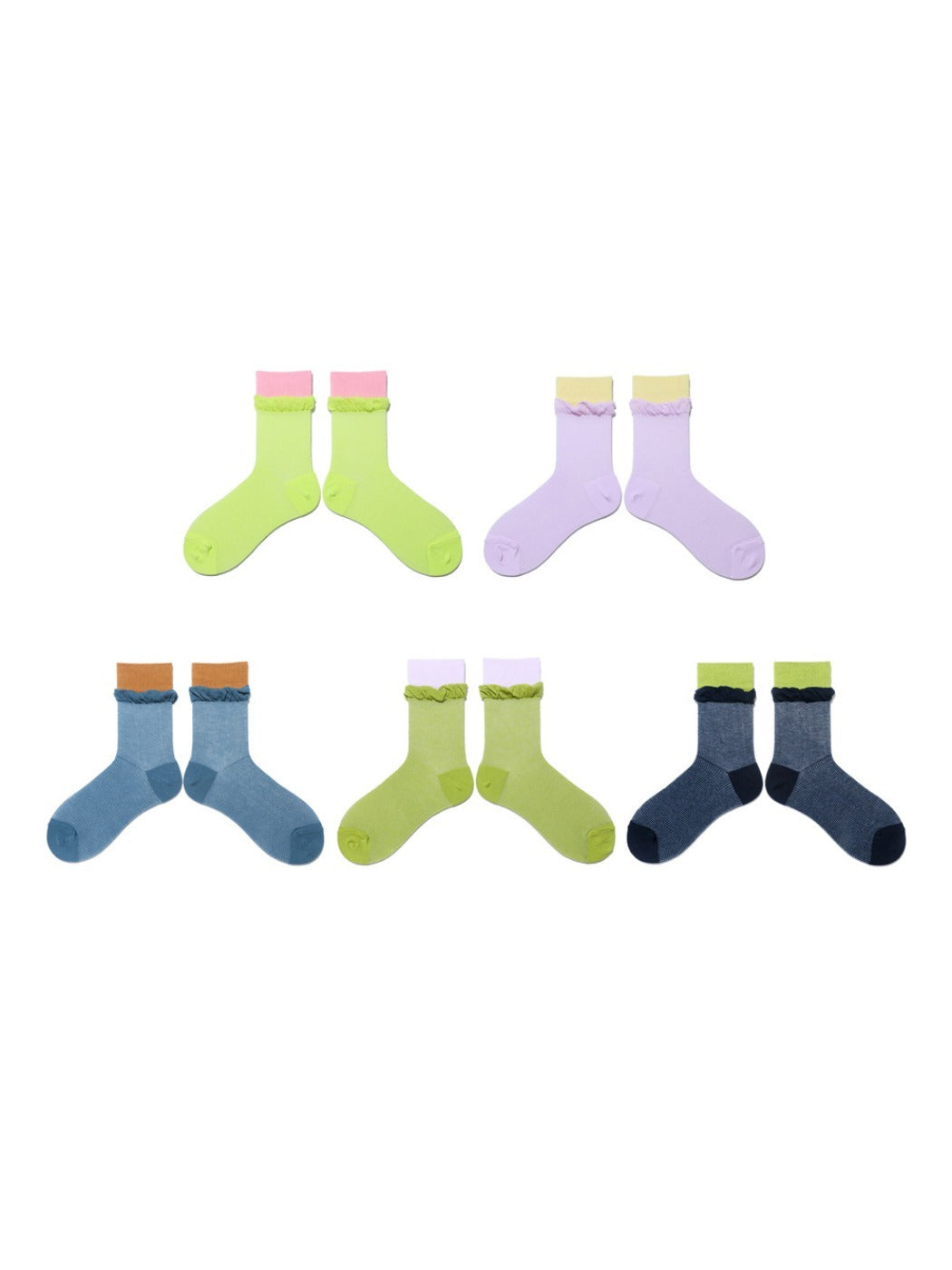 Rufia - Women's Color-blocked Cuff Socks