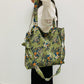 Cosbai - Vintage Floral Corduroy Tote Bag