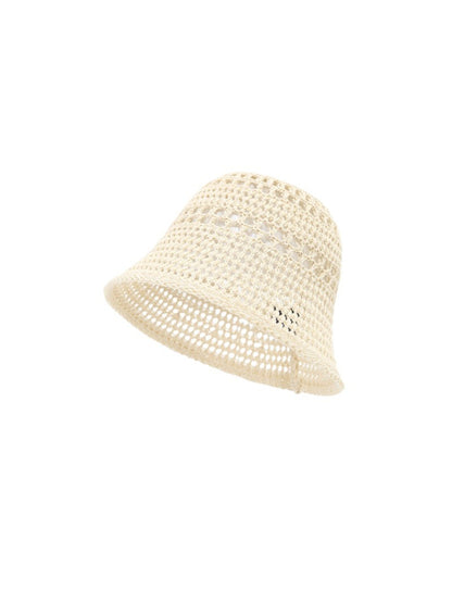 Haila open mesh knit bucket hat displayed on a white background