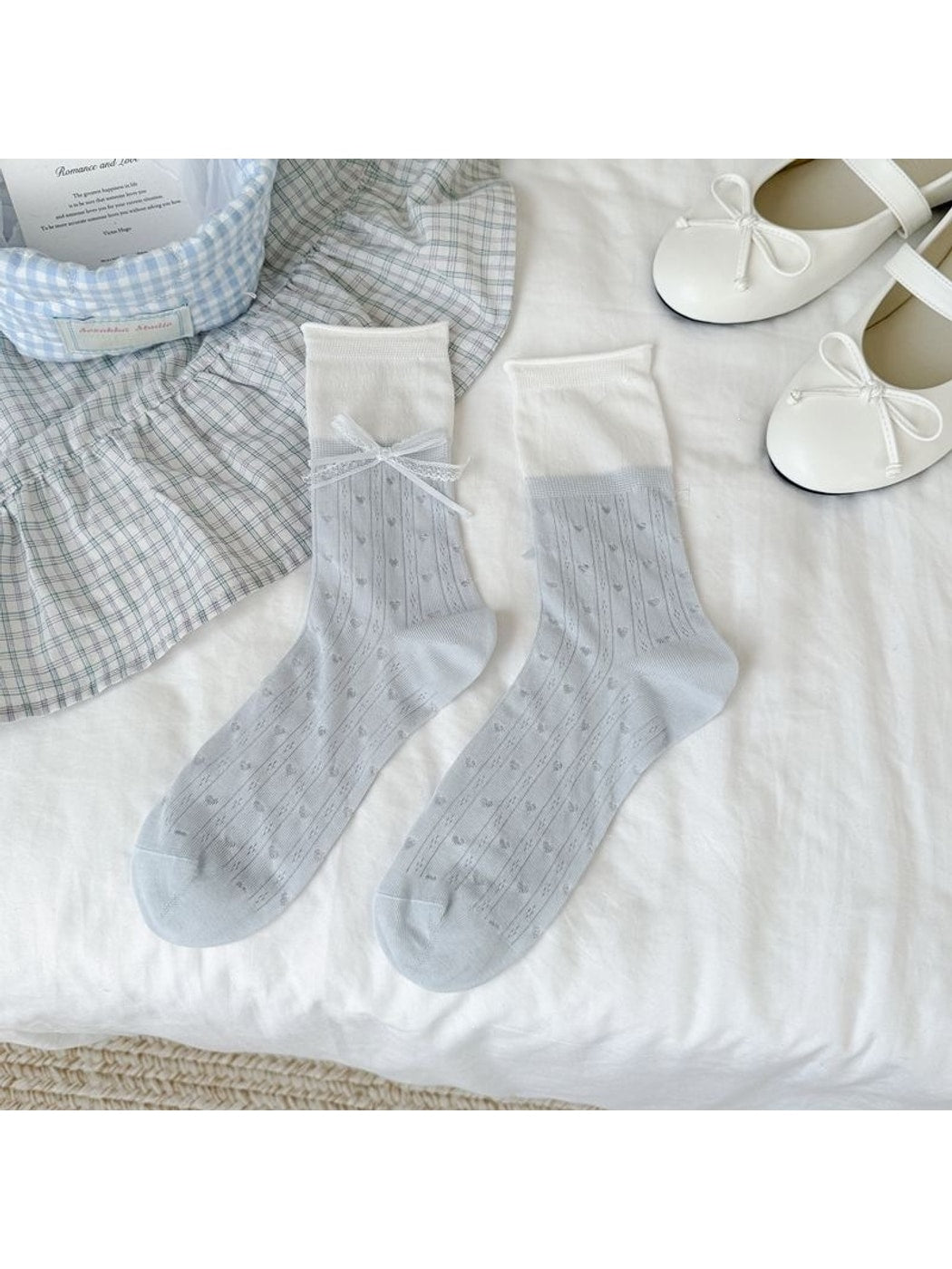Rufia - Cute Bear and Bow Women's Crew Socks