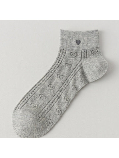 Rufia - Women's Simple Heart Accent Ankle Socks