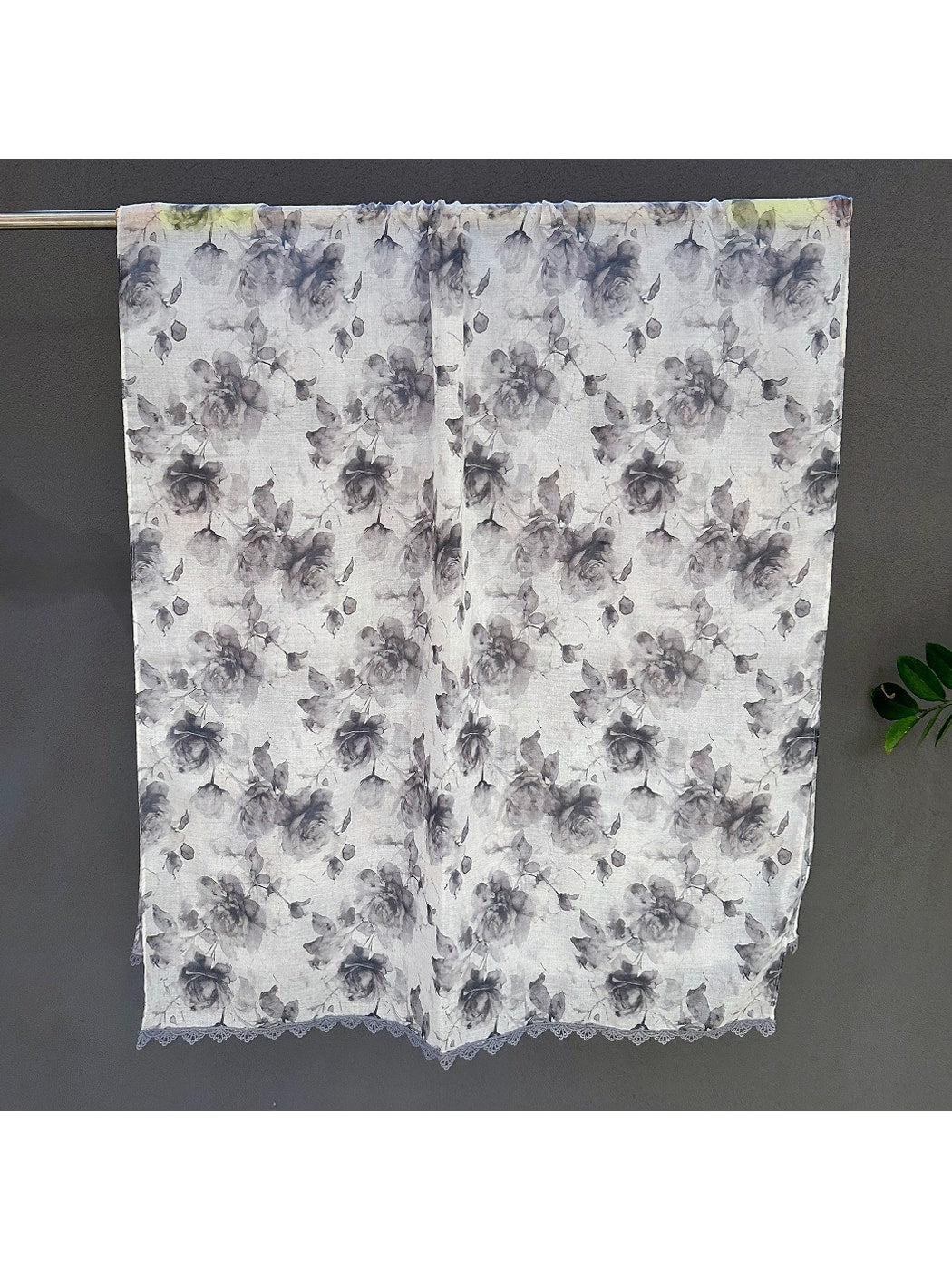 Scarvii - Watercolor Floral Lace Trim Scarf