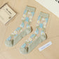 Rufia - Summer Floral Pattern Sheer Socks