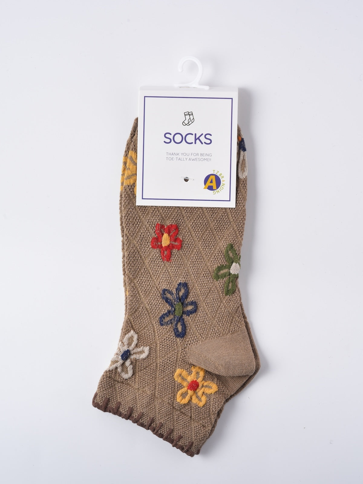 Rufia - Floral Grid Short Ankle Socks
