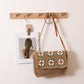 Cosbai - Boho Brown Floral Flip-Top Crossbody Bag