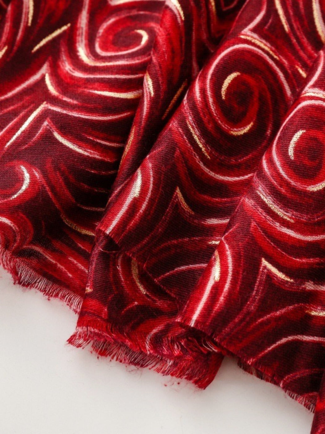 Scarvii - Classic Scarf & Shawl with Gold Foil Wavy Pattern