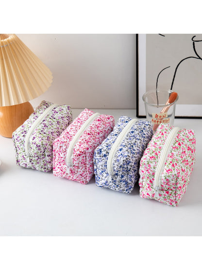 Cosbai - Fresh Floral Cosmetic Storage Zipper Bag