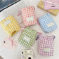 Cosbai - Gingham Padded Drawstring Pouch Bag