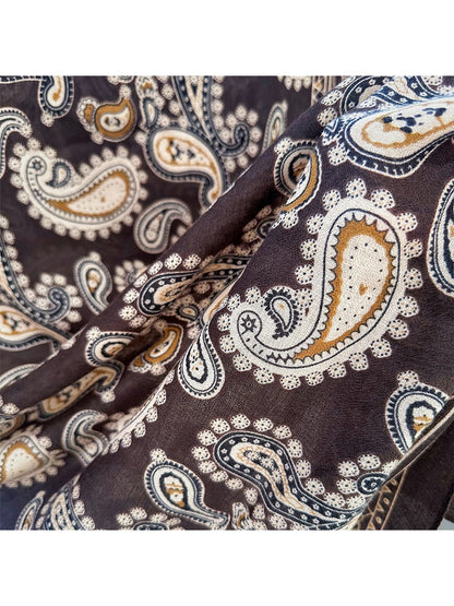 Scarvii - Classic Paisley Print Lightweight Wrap Scarf