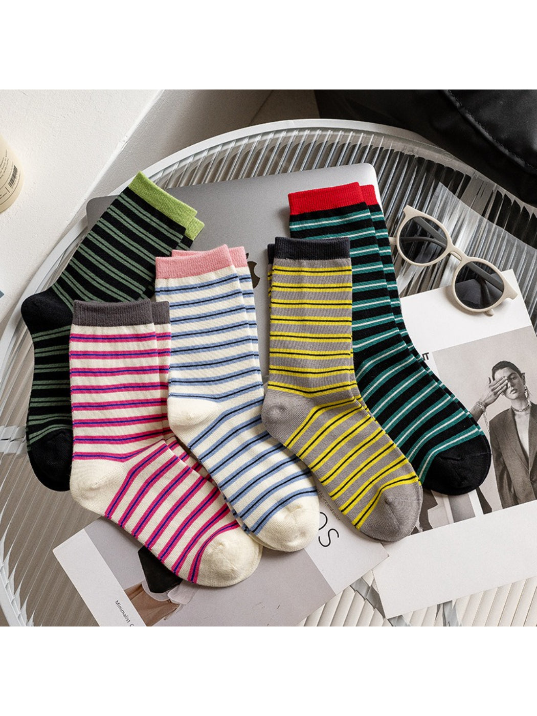 Rufia - Color Block Stripe Crew Socks product image 2