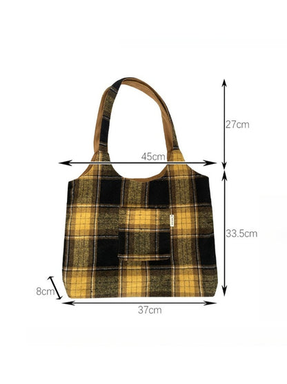 Cosbai – Reversible Plaid Tote Bag