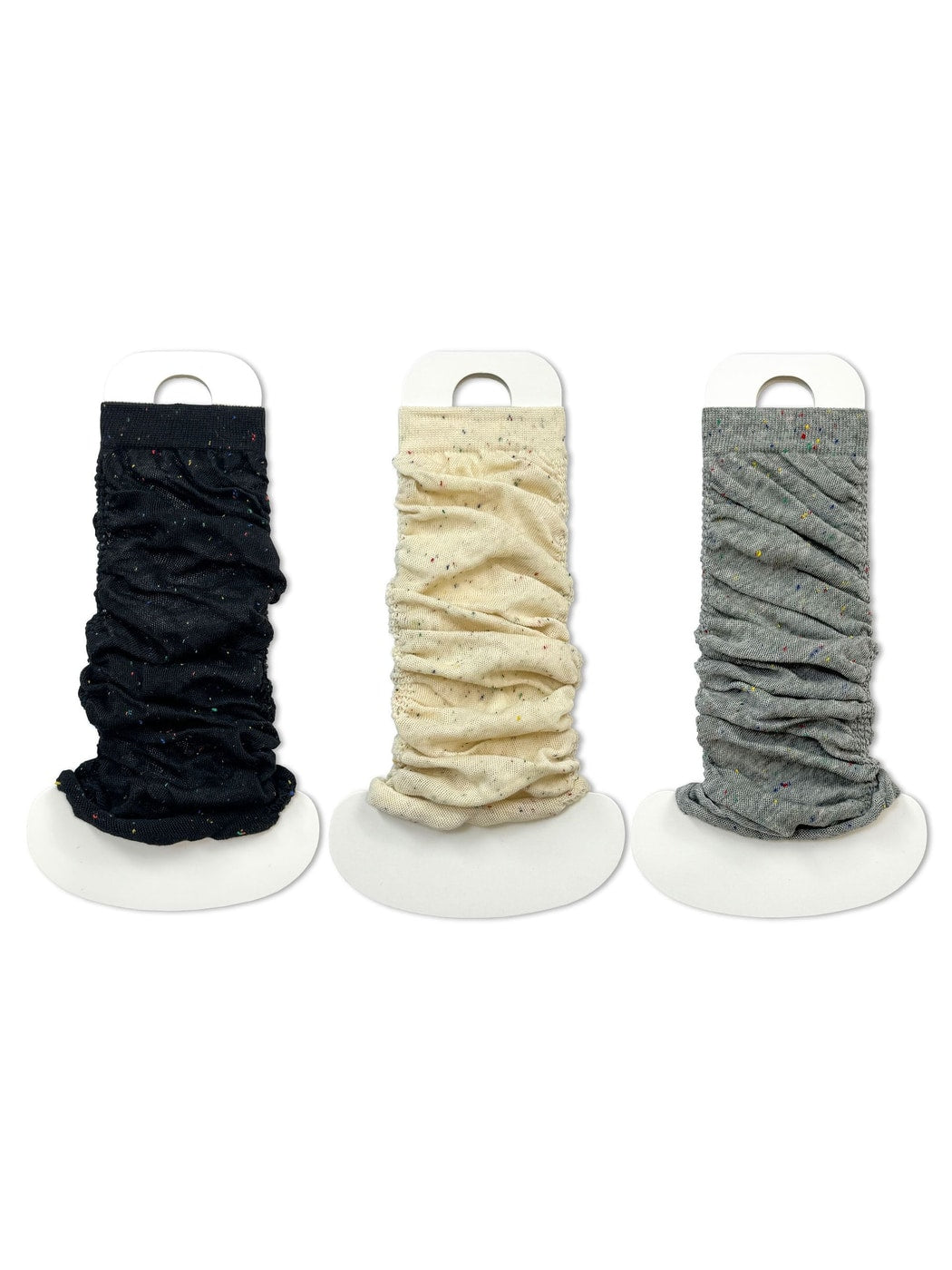 Cozyra - Speckled Ruched Mid-Calf Leg Warmers