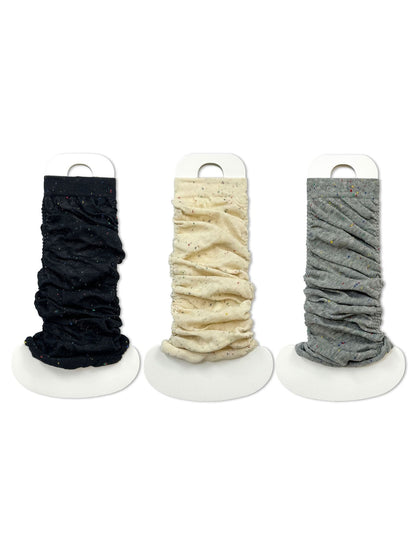 Cozyra - Speckled Ruched Mid-Calf Leg Warmers