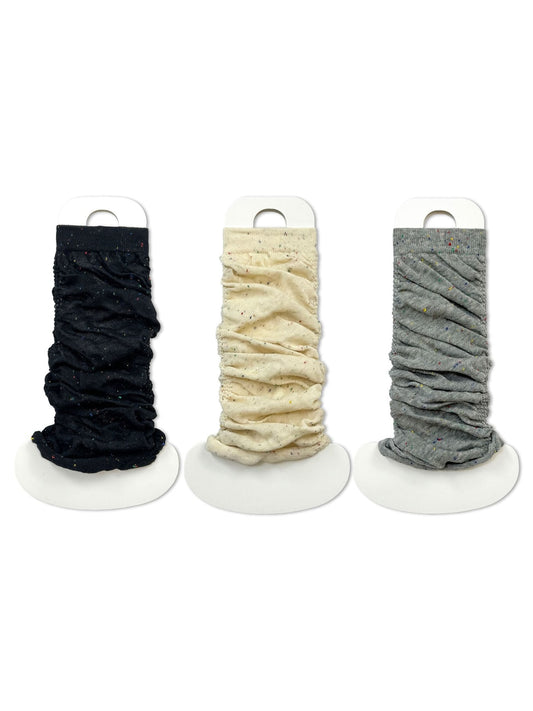 Cozyra - Speckled Ruched Mid-Calf Leg Warmers