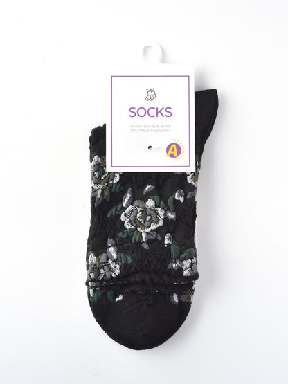 Rufia – Capsule Rose Motif Crew Socks