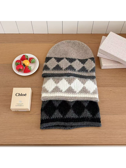 Haila - Argyle Pattern Knit Beanie
