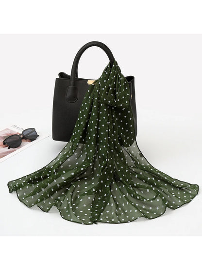 Scarvii - Mini Polka Dot Lightweight Long Scarf