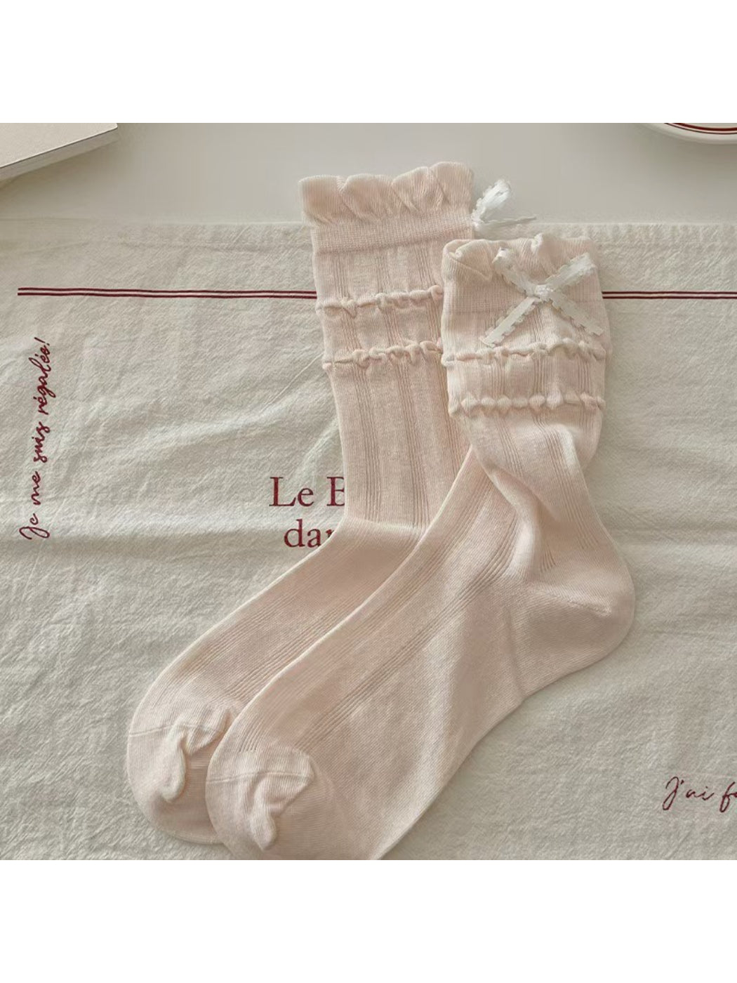 Rufia - Soft Knit Lace Trim Crew Socks product image 6