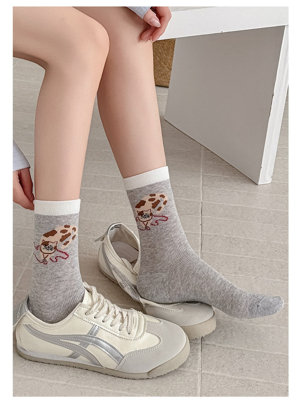 Rufia - Cute Kitty Detail Everyday Crew Socks product image 7