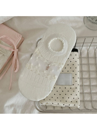 Rufia - Minimal Dotted Openwork Low Ankle Socks