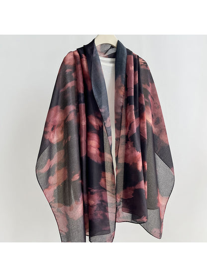Scarvii - Painterly Botanical Printed Summer Wrap Scarf