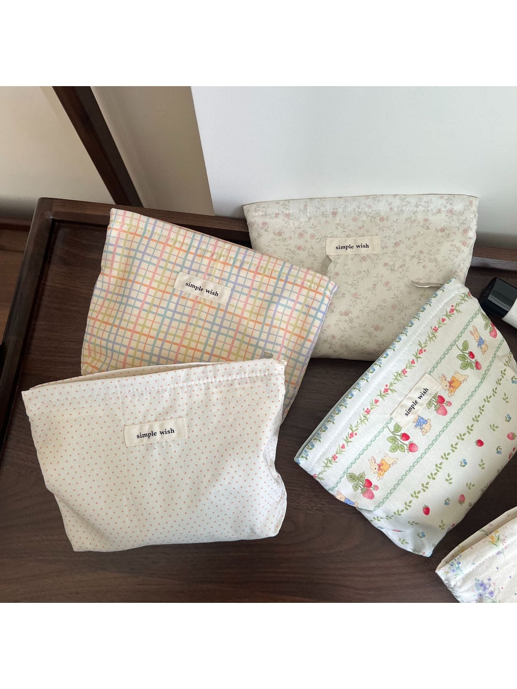 Cosbai - Printed Soft Rectangular Zip Pouch Bag