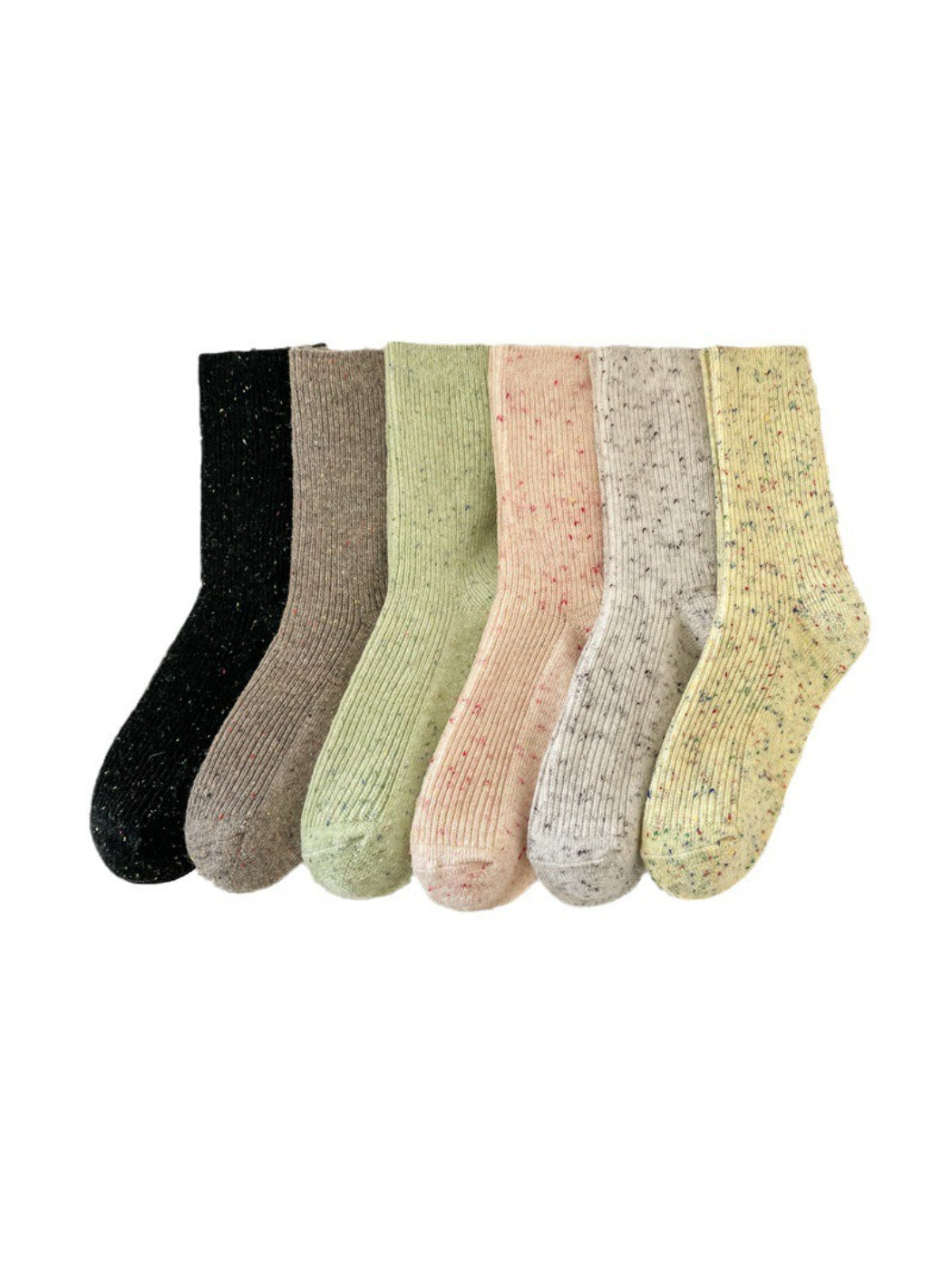 Rufia - Speckled Rib Knit Crew Socks