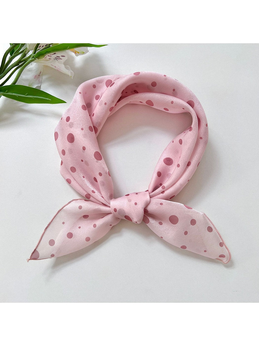 Scarvii - Sweet Polka Dot Printed Square Scarf