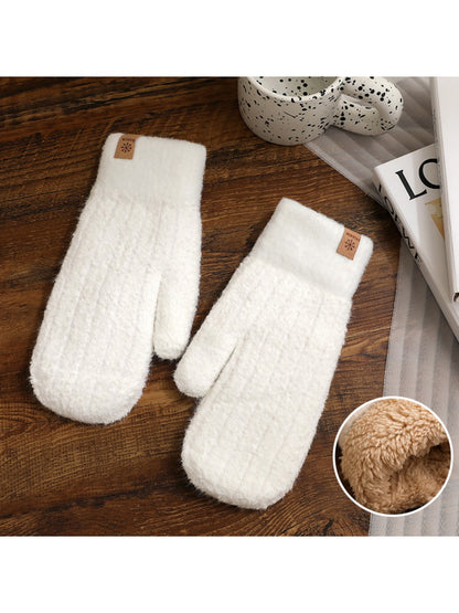 Gloving - Women's Winter Solid Color Plush Mittens